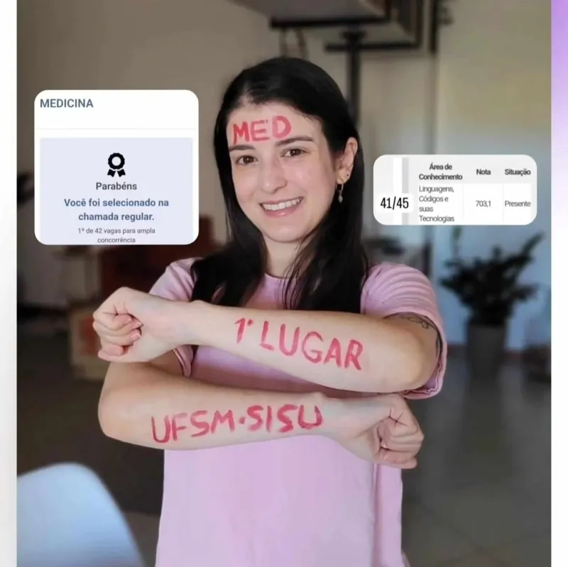 Amanda Piffero, aprovada em Medicina UFSM