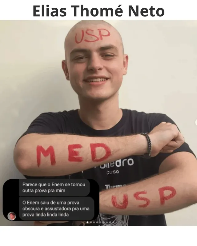 Elias Thomé Neto, aprovado em Medicina USP