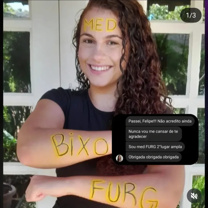 Maria Bittencourt, aprovada em Medicina FURG